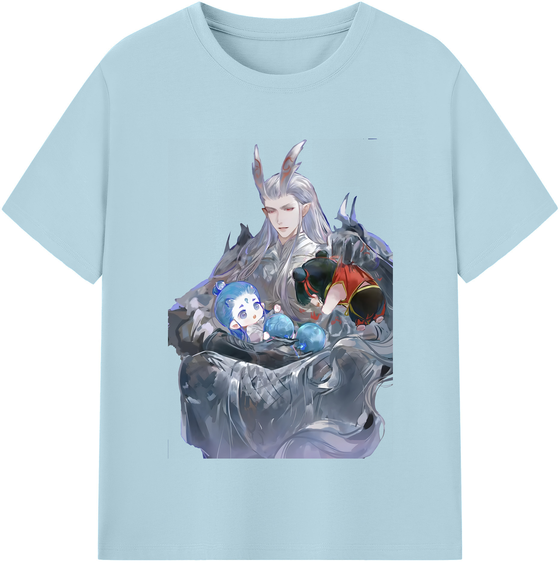 （画像用） Ne Zha 2 ナタ 魔童の大暴れ 綿100％半袖Tシャツ（フロントプリント）
